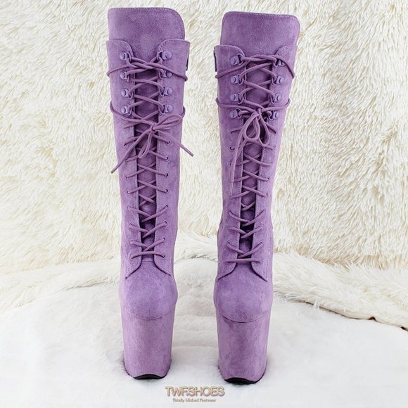 Flamingo 1050 Lilac 8" High Heel Ankle Calf Boots - Picture 15 of 16